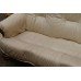 Comfortable Leather Sofa Carved Oak Frame & Matching Oak Coffee Table