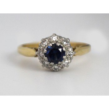 Cropp & Farr Sapphire & Diamond Cluster Ring