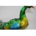 Decorative Painted Jewelled Metal Peacock