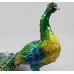 Decorative Painted Jewelled Metal Peacock