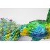 Decorative Painted Jewelled Metal Peacock