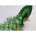 Decorative Painted Jewelled Metal Peacock