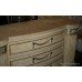 Bow Fronted Decapé Finish Marble Topped Chest of Drawers