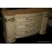 Bow Fronted Decapé Finish Marble Topped Chest of Drawers