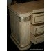 Bow Fronted Decapé Finish Marble Topped Chest of Drawers