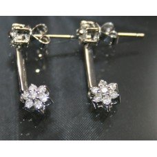 Diamond Cluster Drop Earrings