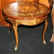 Dutch Style Marquetry Occasional Circular Coffee Table