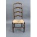 Early 20th c. Beech Ladderback Occasional Chair with Rush Seat