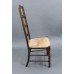 Early 20th c. Beech Ladderback Occasional Chair with Rush Seat