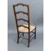 Early 20th c. Beech Ladderback Occasional Chair with Rush Seat