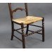 Early 20th c. Beech Ladderback Occasional Chair with Rush Seat