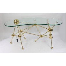 Eichholtz Kidney Shaped Glass Topped Atomic Design Table