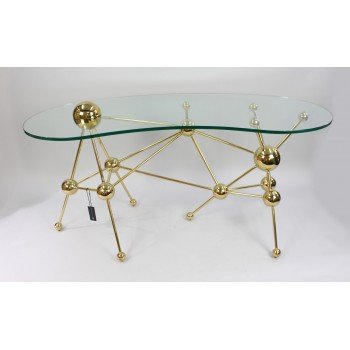 Eichholtz Kidney Shaped Glass Topped Atomic Design Table