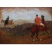 19th c. English Oil on Board Hunting Painting "Affair Leap"