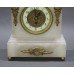 French 19th c. Alabaster Lion Mantle Clock