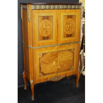 Tall Inlaid French Cocktail Cabinet