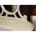 French Painted Carved Wood Kidney Shaped Dressing Table with Mirror & Stool