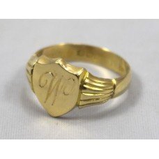 Gents Vintage 18ct Gold Monogrammed Signet Ring