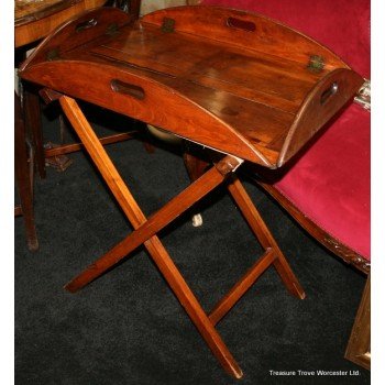 George III Mahogany Butlers Tray on Stand