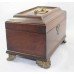 Georgian Mahogany Caddy Writing Box on Brass Feet