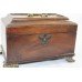 Georgian Mahogany Caddy Writing Box on Brass Feet