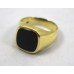 18ct Yellow Gold Signet Ring Set with Onyx