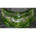 Royal Brierley Green Overlay Crystal Boat Shaped Bowl