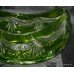 Royal Brierley Green Overlay Crystal Boat Shaped Bowl