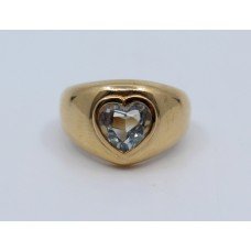 Heart Shaped Aquamarine 14ct Gold Ring