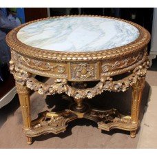 Heavily Carved Giltwood Marble Topped Centre Table