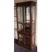 Heavy Carved Wood Glazed Display Cabinet with Mirrored Back