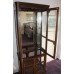 Heavy Carved Wood Glazed Display Cabinet with Mirrored Back