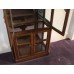 Heavy Carved Wood Glazed Display Cabinet with Mirrored Back