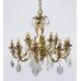 Impressive Gilt Metal Two Tier 15 Light Chandelier