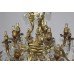 Impressive Gilt Metal Two Tier 15 Light Chandelier