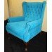 Kingfisher Blue Velvet Upholstered Armchair