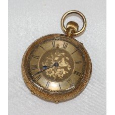 Ladies Engraved 18ct Gold Late Victorian Pocket Watch