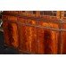 Large Flame Mahogany Inlaid Glazed Breakfront Bookcase