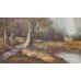 Large Framed Atmospheric Woodland Scene Landscape Painting 