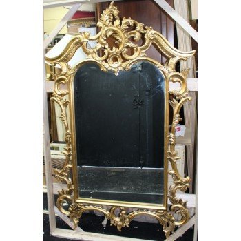 Large Handsome Carved Wood Gilt Gold Leaf Pier Glass Mirror