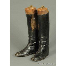 Pair of Victorian Leather Riding Boots & Boot Trees