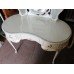 Louis XV Style Kidney Shaped Vintage Olympus Painted Cream Dressing Table