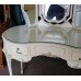 Louis XV Style Kidney Shaped Vintage Olympus Painted Cream Dressing Table