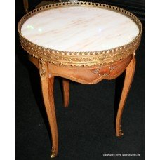 Elegant Circular Marble Topped Occasional Table with Ormolu Mounts