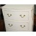 Narrow Bow Fronted Olympus Cream Louis Style 6 Drawer Chest of Drawers