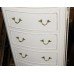 Narrow Bow Fronted Olympus Cream Louis Style 6 Drawer Chest of Drawers