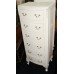 Narrow Bow Fronted Olympus Cream Louis Style 6 Drawer Chest of Drawers