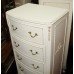 Narrow Bow Fronted Olympus Cream Louis Style 6 Drawer Chest of Drawers