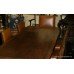 Quality Extending Carved Oak Refectory Table with 10 Leather Chairs