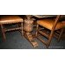 Quality Extending Carved Oak Refectory Table with 10 Leather Chairs